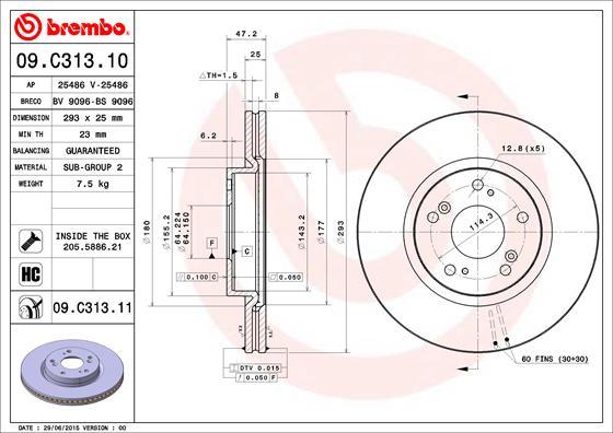 Brembo 09.C313.11 - Disc frana aaoparts.ro