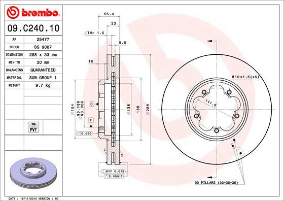 Brembo 09.C240.10 - Disc frana aaoparts.ro