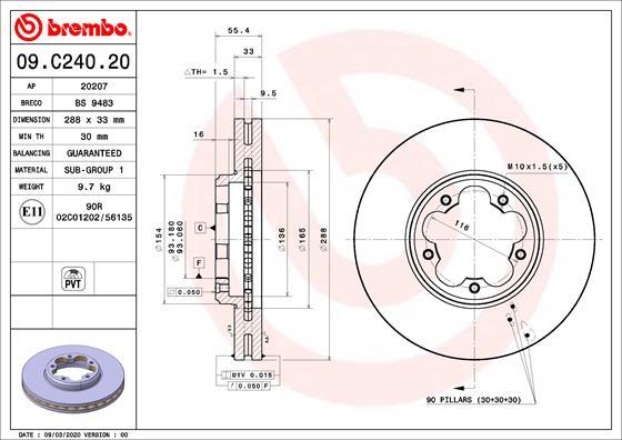 Brembo 09.C240.20 - Disc frana aaoparts.ro