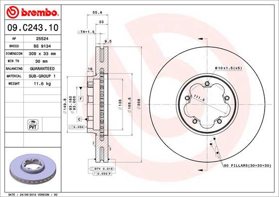 Brembo 09.C243.10 - Disc frana aaoparts.ro