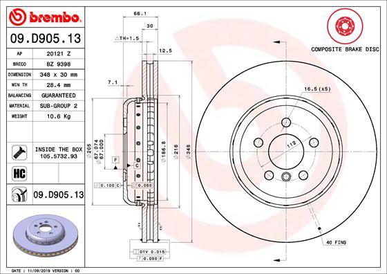 Brembo 09.D905.13 - Disc frana aaoparts.ro