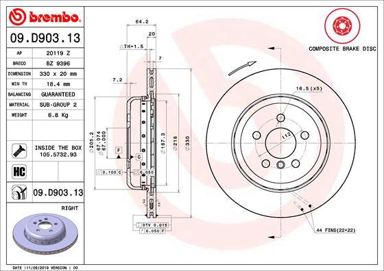 Brembo 09.D903.13 - Disc frana aaoparts.ro