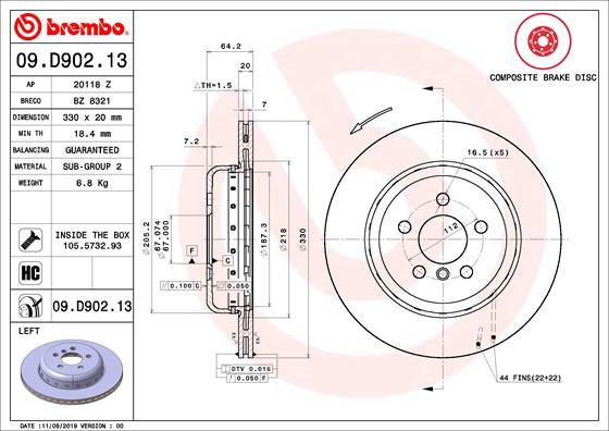 Brembo 09.D902.13 - Disc frana aaoparts.ro