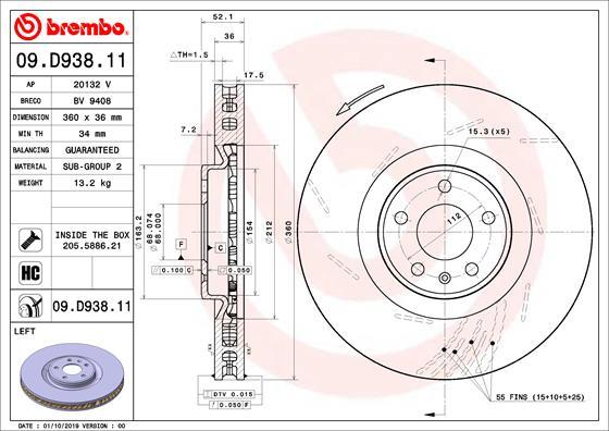 Brembo 09.D938.11 - Disc frana aaoparts.ro