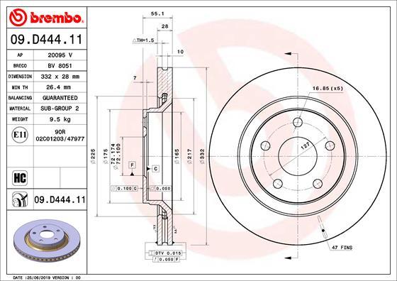 Brembo 09.D444.11 - Disc frana aaoparts.ro