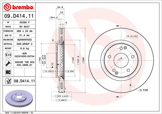 Brembo 09.D414.11 - Disc frana aaoparts.ro