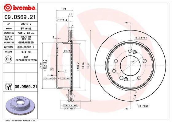 Brembo 09.D569.21 - Disc frana aaoparts.ro