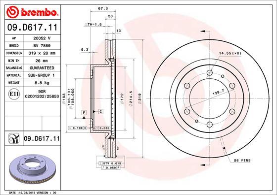 Brembo 09.D617.11 - Disc frana aaoparts.ro