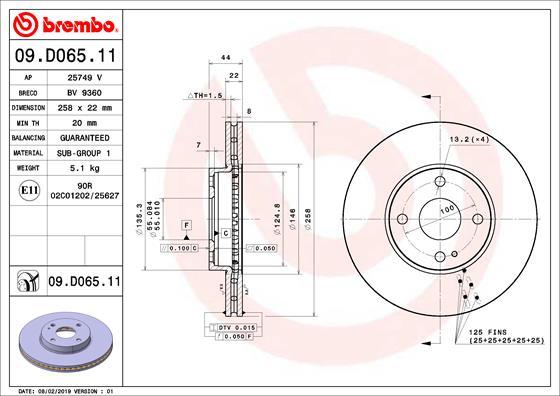 Brembo 09.D065.11 - Disc frana aaoparts.ro