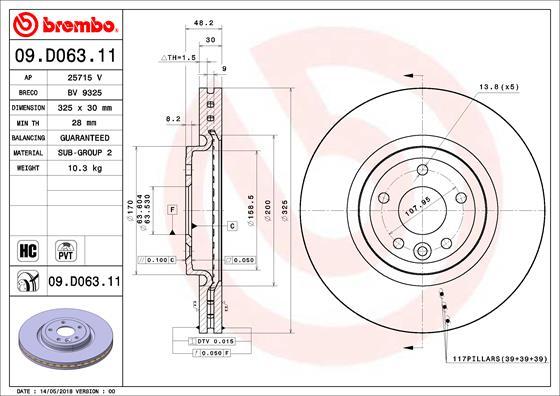 Brembo 09.D063.11 - Disc frana aaoparts.ro