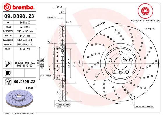 Brembo 09.D898.23 - Disc frana aaoparts.ro