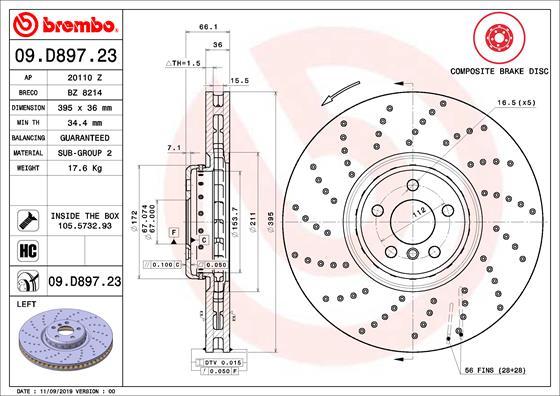 Brembo 09.D897.23 - Disc frana aaoparts.ro