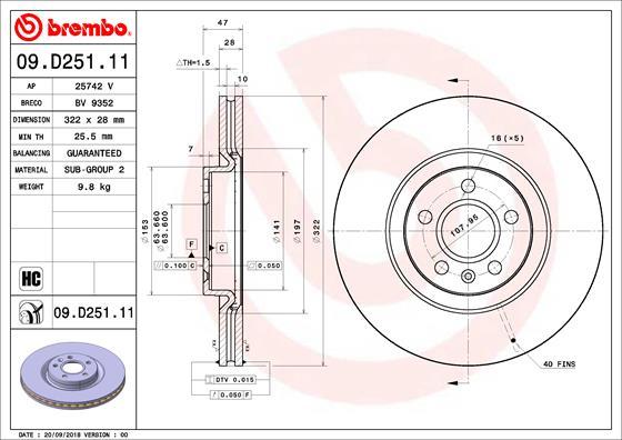 Brembo 09.D251.11 - Disc frana aaoparts.ro