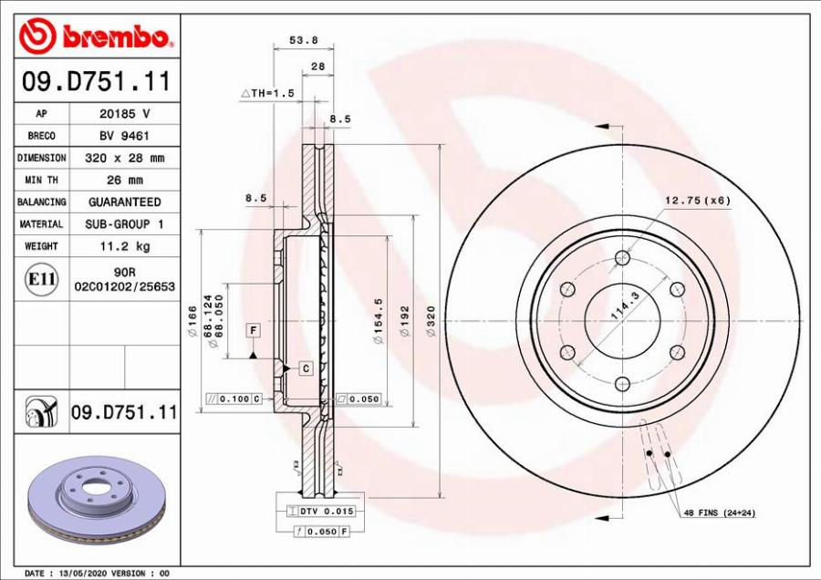 Brembo 09.D751.11 - Disc frana aaoparts.ro