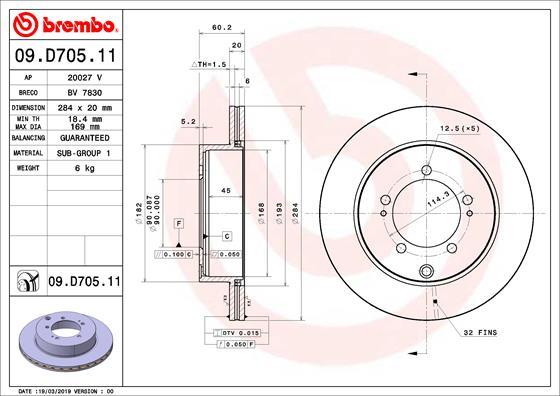 Brembo 09.D705.11 - Disc frana aaoparts.ro