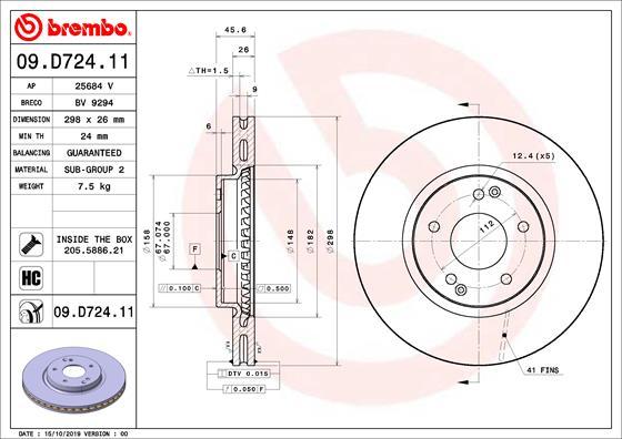 Brembo 09.D724.11 - Disc frana aaoparts.ro