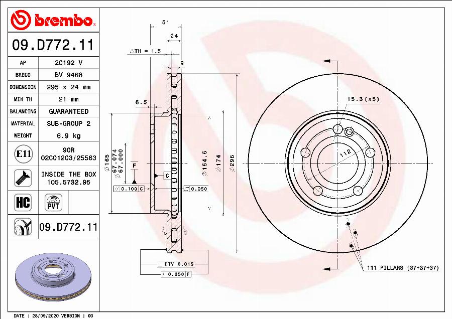 Brembo 09.D772.11 - Disc frana aaoparts.ro