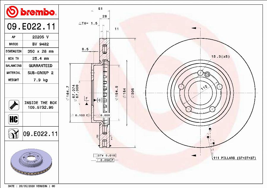 Brembo 09.E022.11 - Disc frana aaoparts.ro