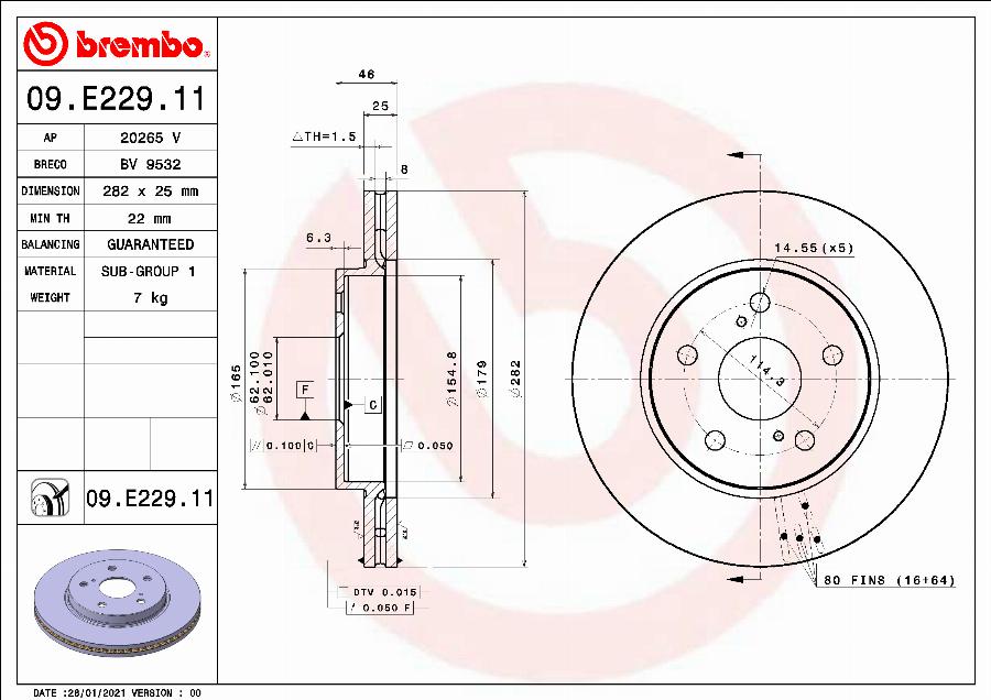 Brembo 09.E229.11 - Disc frana aaoparts.ro