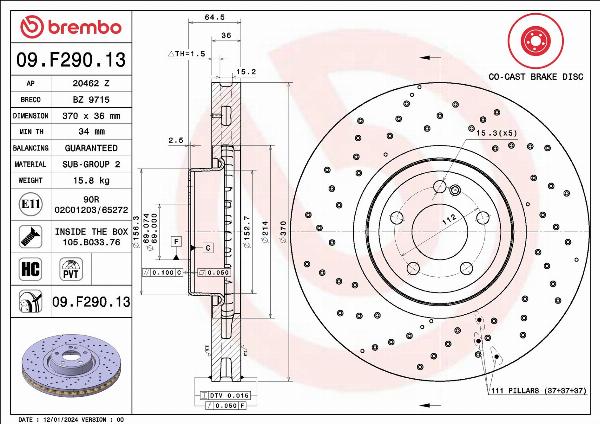 Brembo 09.F290.13 - Disc frana aaoparts.ro