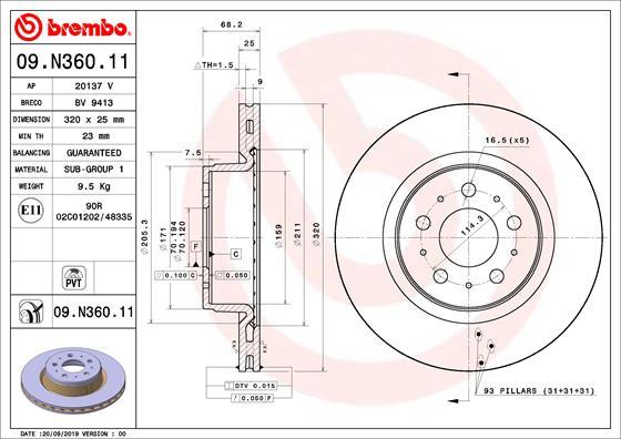 Brembo 09.N360.11 - Disc frana aaoparts.ro
