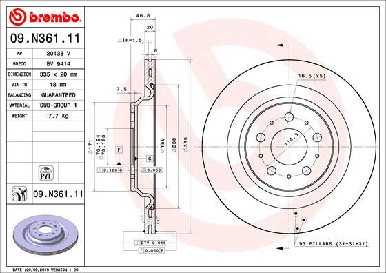 Brembo 09.N361.11 - Disc frana aaoparts.ro
