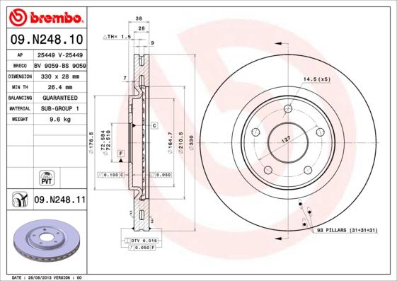 Brembo 09.N248.11 - Disc frana aaoparts.ro