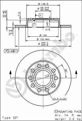 Brembo 08.9136.11 - Disc frana aaoparts.ro