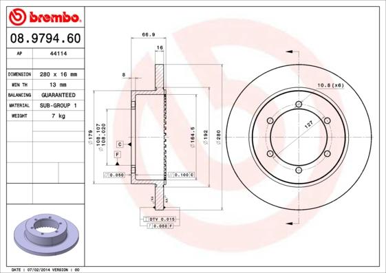 Brembo 08.9794.60 - Disc frana aaoparts.ro