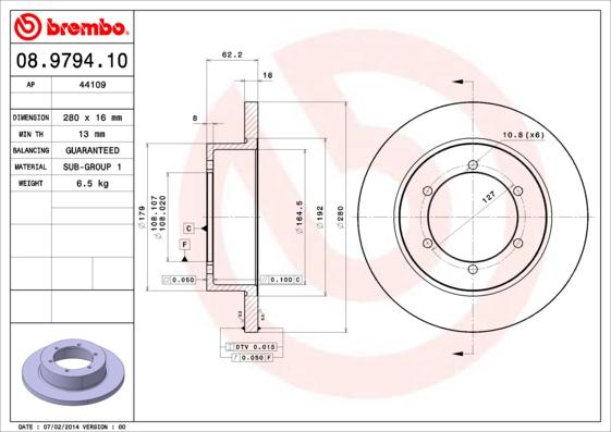 Brembo 08.9794.10 - Disc frana aaoparts.ro