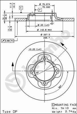 Brembo 08.4436.10 - Disc frana aaoparts.ro