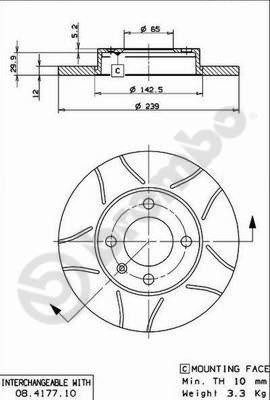 Brembo 08.4177.75 - Disc frana aaoparts.ro