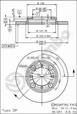 Brembo 08.4786.10 - Disc frana aaoparts.ro