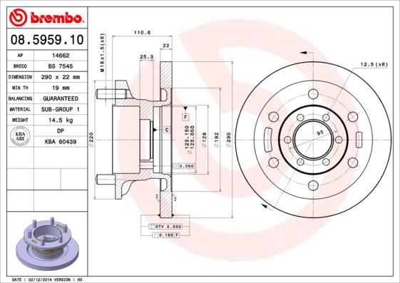 Brembo 08.5959.10 - Disc frana aaoparts.ro