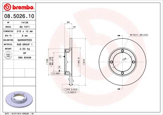 Brembo 08.5026.10 - Disc frana aaoparts.ro
