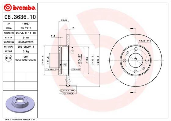 Brembo 08.3636.10 - Disc frana aaoparts.ro