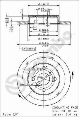 Brembo 08.3110.10 - Disc frana aaoparts.ro