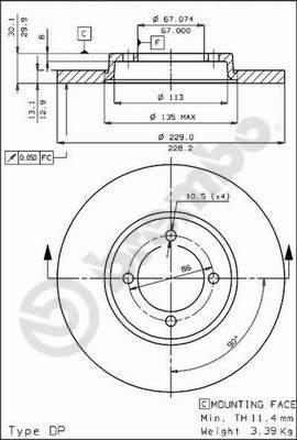Brembo 08.3774.10 - Disc frana aaoparts.ro
