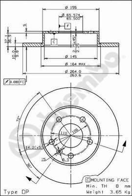Brembo 08.7627.75 - Disc frana aaoparts.ro