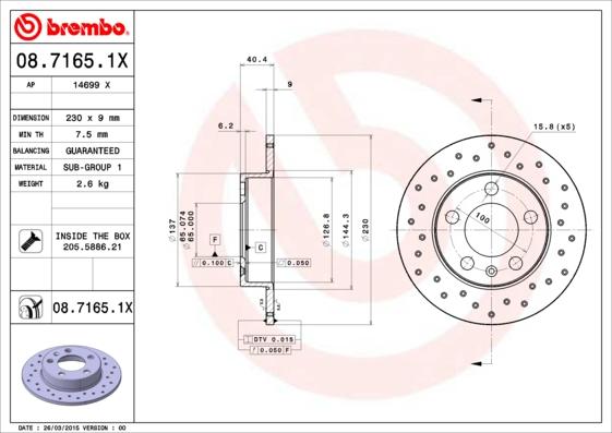 Brembo 08.7165.1X - Disc frana aaoparts.ro