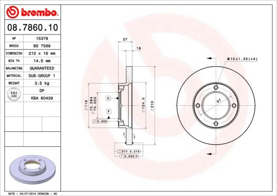 Brembo 08.7860.10 - Disc frana aaoparts.ro
