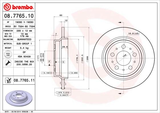 Brembo 08.7765.11 - Disc frana aaoparts.ro