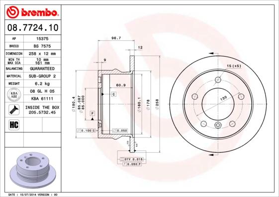 Brembo 08.7724.10 - Disc frana aaoparts.ro