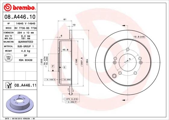 Brembo 08.A446.11 - Disc frana aaoparts.ro