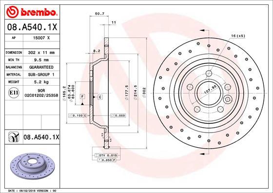 Brembo 08.A540.1X - Disc frana aaoparts.ro