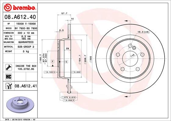 Brembo 08.A612.41 - Disc frana aaoparts.ro