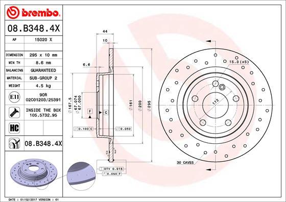 Brembo 08.B348.4X - Disc frana aaoparts.ro