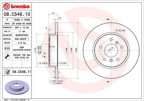 Brembo 08.C546.11 - Disc frana aaoparts.ro