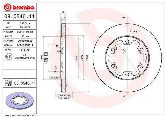 Brembo 08.C540.11 - Disc frana aaoparts.ro