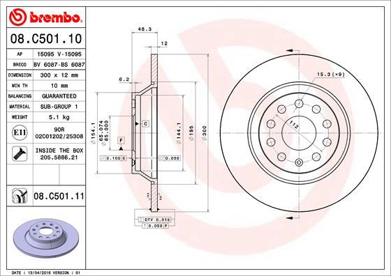 Brembo 08.C501.11 - Disc frana aaoparts.ro